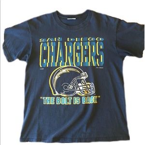 Vtg 92 Chargers Football Shirt soft thin graphic